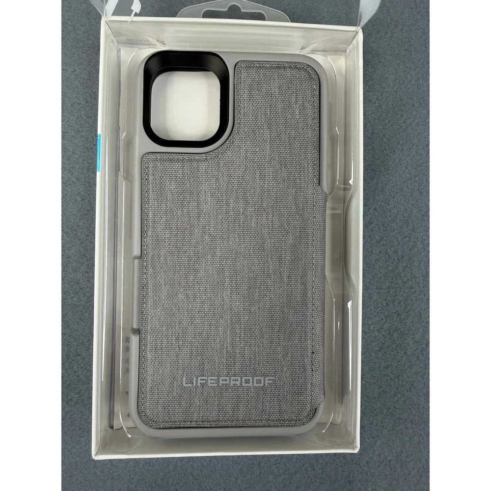 LifeProof Flip Wallet Case iPhone 11 Pro Max‎ Grey Fabric Dropproof Stand